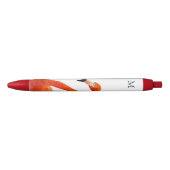 Roze flamingo & Monogram Zwarte Inkt Pen (Voorkant)
