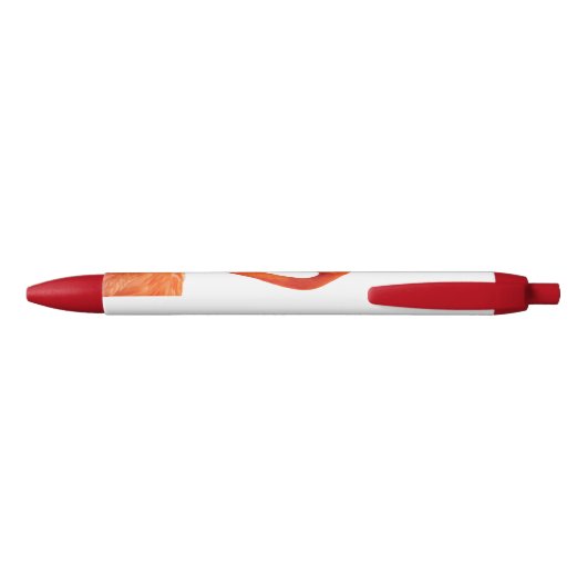 Roze flamingo & Monogram Zwarte Inkt Pen (Achterkant)