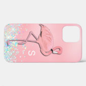 Roze Flamingo Monogrammed Case-Mate iPhone Case (Achterkant (horizontaal))