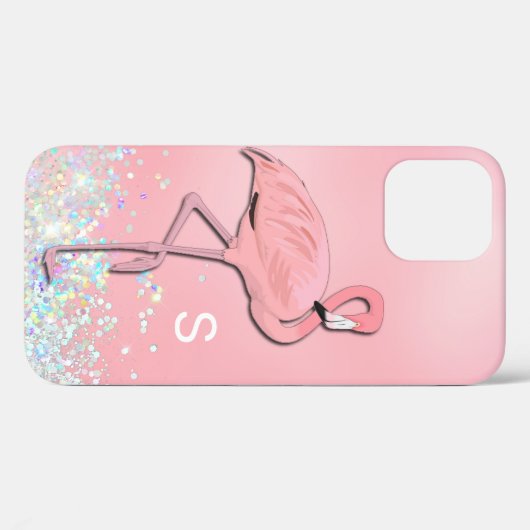 Roze Flamingo Monogrammed Case-Mate iPhone Case (Achterkant (horizontaal))