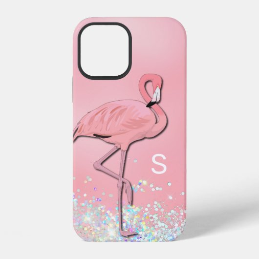 Roze Flamingo Monogrammed iPhone Hoesje (Achterkant)
