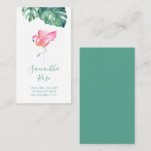 Roze Flamingo Monstera Palm Leaves Visitekaartje (Voorkant / Achterkant)
