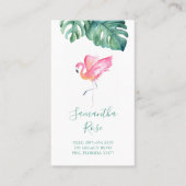Roze Flamingo Monstera Palm Leaves Visitekaartje (Voorkant)
