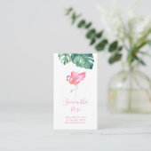 Roze Flamingo Monstera Palm Leaves Visitekaartje (Staand voorkant)