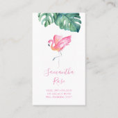Roze Flamingo Monstera Palm Leaves Visitekaartje (Voorkant)