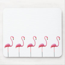 Roze Flamingo Mouse Mat White
