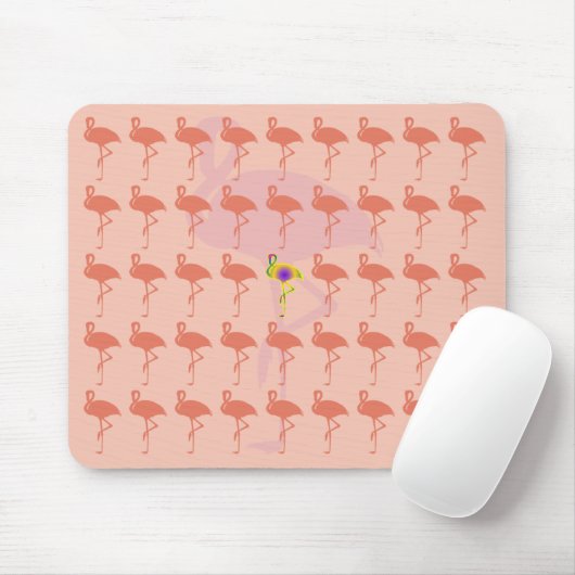 Roze Flamingo Mousepad Muismat (Met muis)