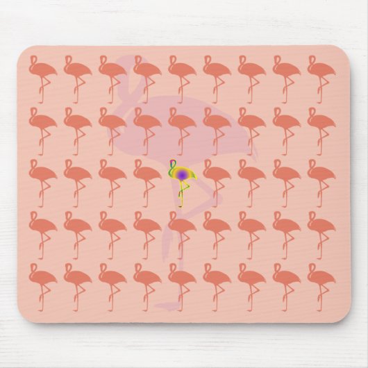 Roze Flamingo Mousepad Muismat (Voorkant)