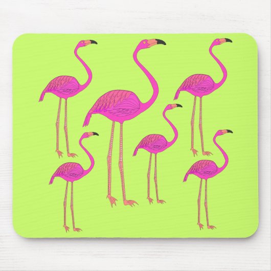 Roze Flamingo Mousepad Muismat (Voorkant)