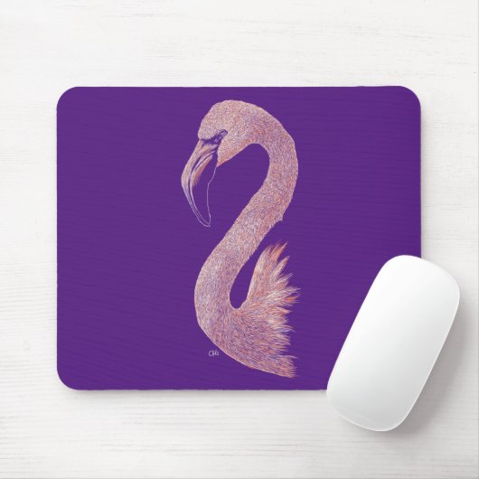 Roze Flamingo Mousepad Muismat (Met muis)
