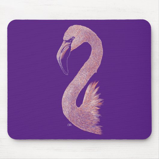 Roze Flamingo Mousepad Muismat (Voorkant)