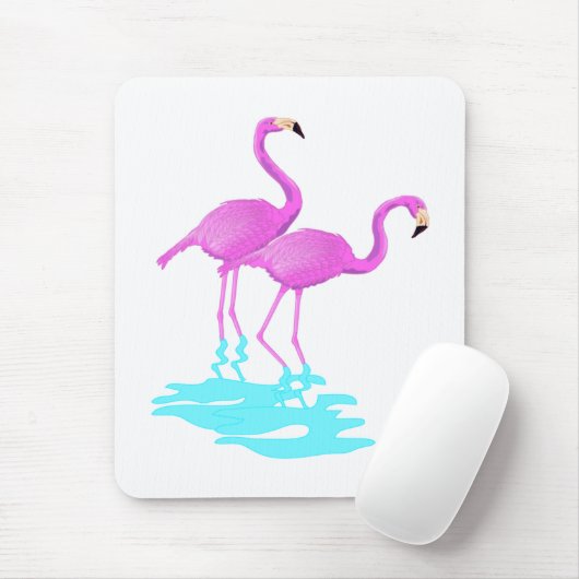 Roze Flamingo Mousepad Muismat (Met muis)