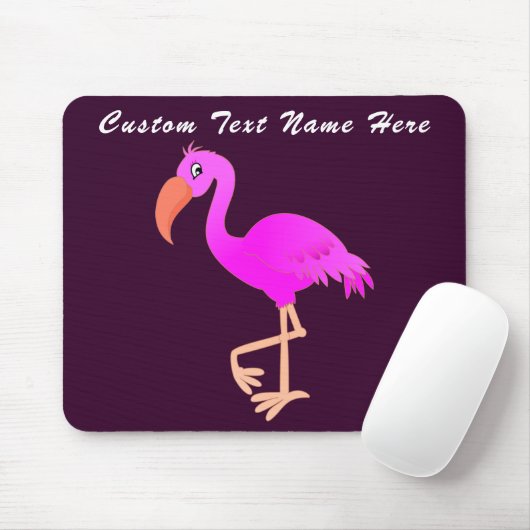 Roze Flamingo Muismat met aangepaste tekst en kleu (Met muis)
