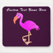 Roze Flamingo Muismat met aangepaste tekst en kleu (Voorkant)
