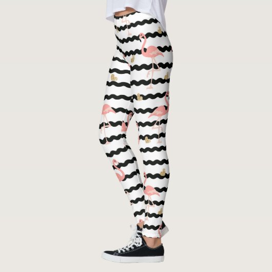 Roze Flamingo Naadloos Patroon Leggings (Links)