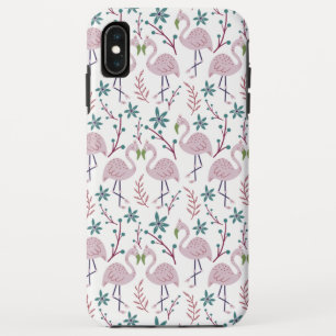 Roze flamingo naadloos patroon op witte achtergron Case-Mate iPhone case
