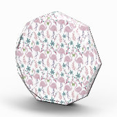 Roze flamingo naadloos patroon op witte achtergron fotoblokken (Rechts)