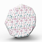 Roze flamingo naadloos patroon op witte achtergron fotoblokken (Links)