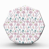 Roze flamingo naadloos patroon op witte achtergron fotoblokken (Voorkant)