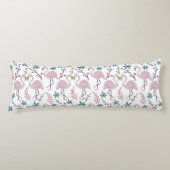 Roze flamingo naadloos patroon op witte achtergron lichaamskussen (Voorkant)