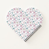 Roze flamingo naadloos patroon op witte achtergron notitieboek (Achterkant)