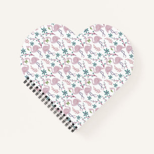 Roze flamingo naadloos patroon op witte achtergron notitieboek