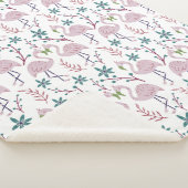 Roze flamingo naadloos patroon op witte achtergron sherpa deken (3/4)