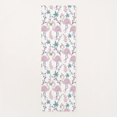 Roze flamingo naadloos patroon op witte achtergron yogamat (Voorkant)