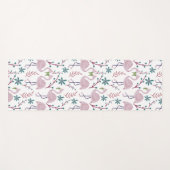 Roze flamingo naadloos patroon op witte achtergron yogamat (Voorkant (horizontaal))