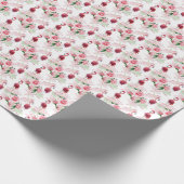 Roze Flamingo: Naadloze Patroon Elegantie Cadeaupapier (Hoek)