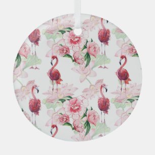 Roze Flamingo: Naadloze Patroon Elegantie Glas Ornament