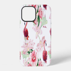 Roze Flamingo: Naadloze Patroon Elegantie iPhone 12 Hoesje