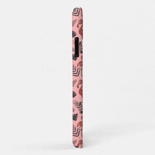 Roze flamingo naadloze patroonbloemen en -bladeren Case-Mate iPhone case (Achterkant/rechts)