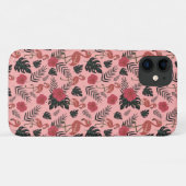 Roze flamingo naadloze patroonbloemen en -bladeren Case-Mate iPhone case (Achterkant (horizontaal))