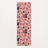 Roze flamingo naadloze patroonbloemen en -bladeren yogamat (Voorkant)