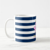 Roze Flamingo, Navy Blue Stripes, Little Princess Koffiemok (Links)