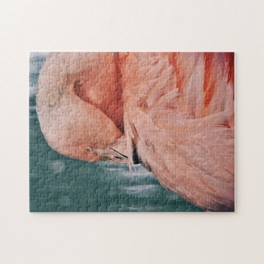 Roze flamingo Neem een Bow Puzzle Legpuzzel (Horizontaal)