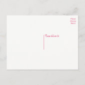 Roze Flamingo net getrouwd met tropische bruiloft  Aankondigingskaart (Achterkant)