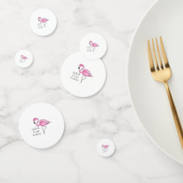 Roze Flamingo Oh Flock Het is mijn Birthday Preppy Confetti