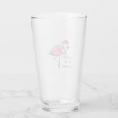 Roze Flamingo Oh Flock Het is mijn Birthday Preppy Glas (Achterkant)