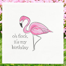 Roze Flamingo Oh Flock Het is mijn Birthday Preppy