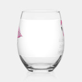 Roze Flamingo Oh Flock Het is mijn Birthday Preppy Wijnglas Zonder Voet (Links)