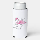 Roze Flamingo Oh Flock Het is mijn verjaardag Cust Seltzer Blikjeskoeler (Seltzer Voorkant)