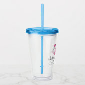 Roze Flamingo Oh Flock Ik ben 50 Acryl Drinkbeker (Rechts)