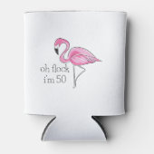 Roze Flamingo Oh Flock Ik ben 50 Blikjeskoeler (Voorkant)