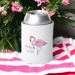 Roze Flamingo Oh Flock Ik ben 50 Blikjeskoeler