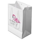 Roze Flamingo Oh Flock Ik ben 50 Medium Cadeauzakje (Voorkant Gekanteld)