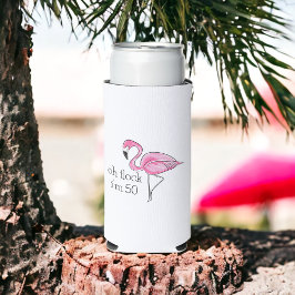 Roze Flamingo Oh Flock Ik ben 50 Seltzer Blikjeskoeler