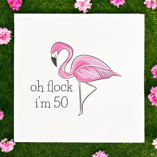 Roze Flamingo Oh Flock Ik ben 50 Servet