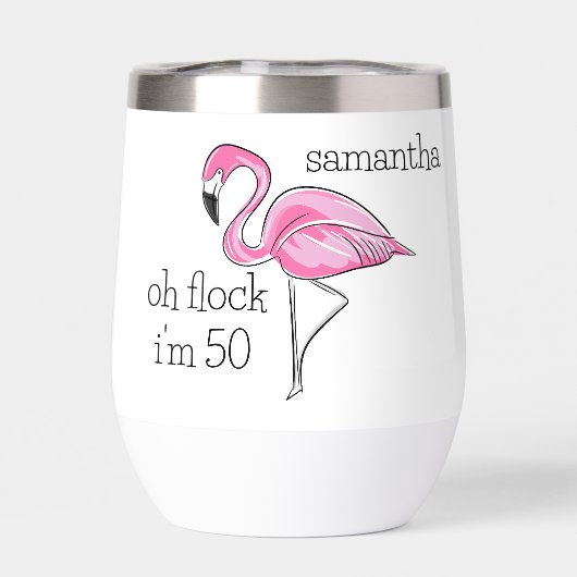 Roze Flamingo Oh Flock Ik ben 50 Verjaardag Custom (Achterkant)